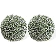 20.8" Artificial Topiary Balls 2PCS, Flower Topiary Ball Decorative Balls for Outdoor Patio Garden and Indoor, Wedding Decoration, White