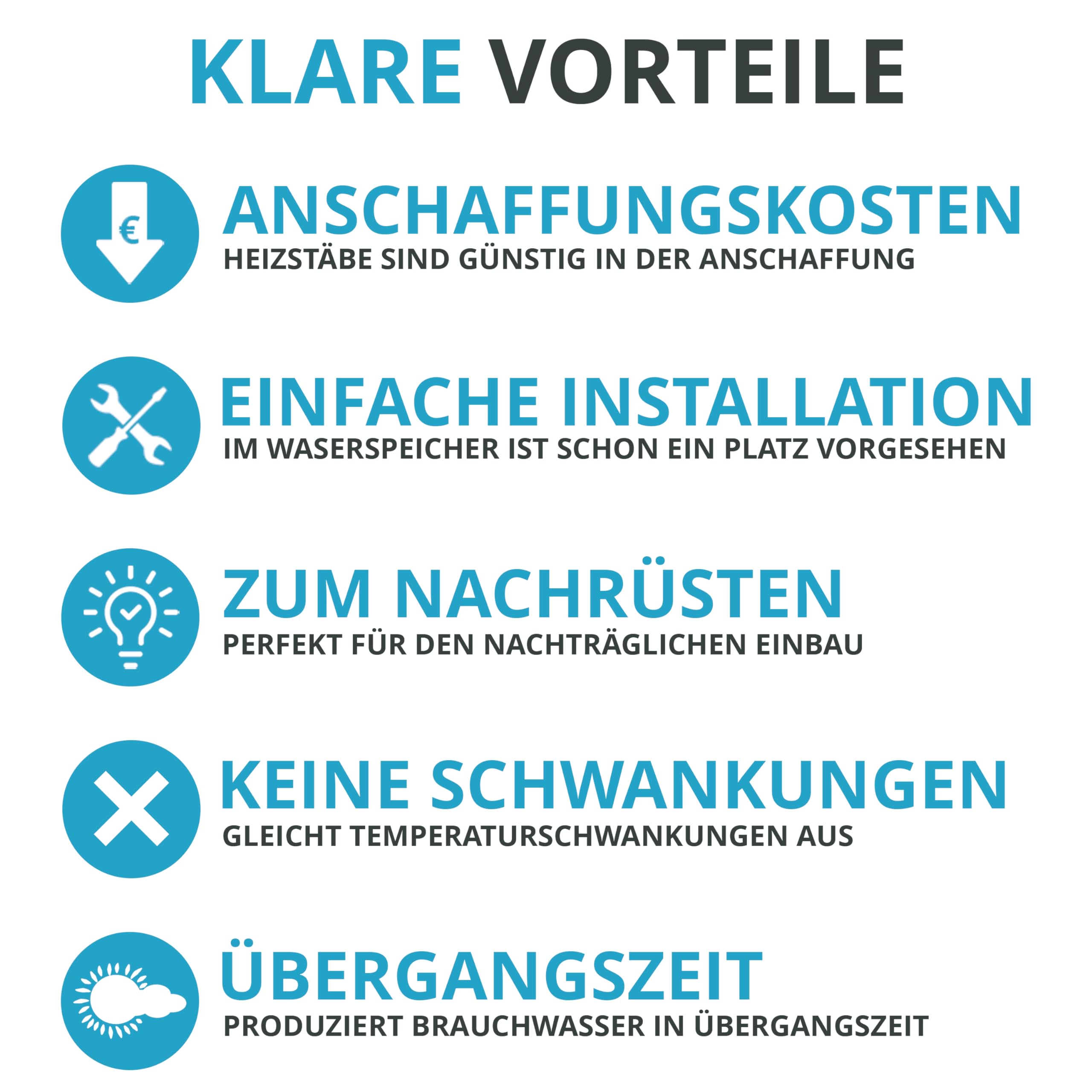Heizstab, Heizstab Warmwasserspeicher, Heizstab 1 1/2 Zoll, Heizpatrone Pufferspeicher 9kw, Heizstab Pufferspeicher, Heizelement 400V für Edelstahl und Emaillierte Wasserspeicher (9 kW)