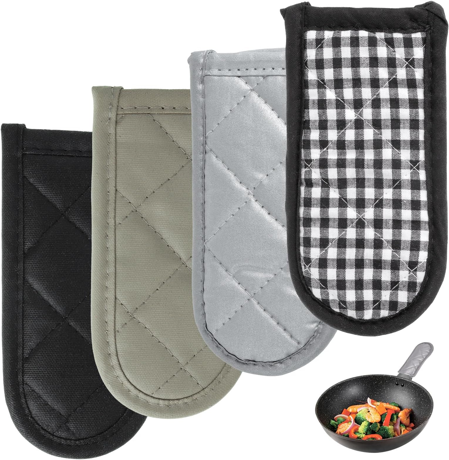 4PCS Cast Iron Skillet Handle Covers, Lodge Cast Iron Handle Covers Pan Handle Sleeve Heat Resistant Pot Sleeve Grip Non-Slip Skillet Pot Holder for Cooking and Baking