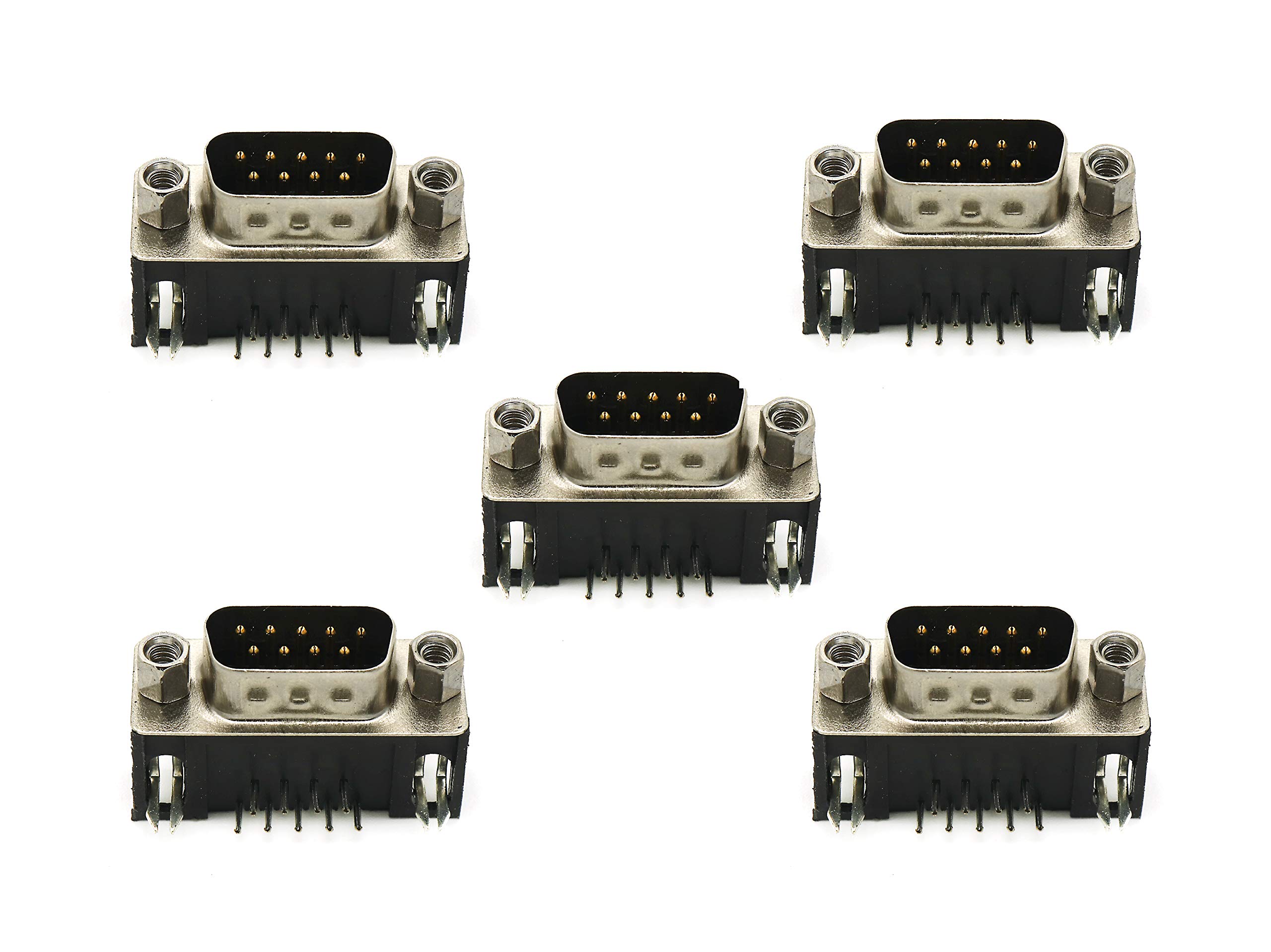 Electronic Spices Pack of 5 Right Angle DIP Type PCB Mounting Connector/DR-9Pin Female D-SUB Miniature Connectors