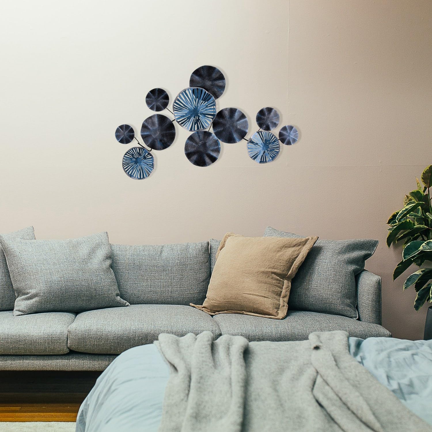 Wallity Handbemaltes dekoratives Wandaccessoire aus Metall, 102 x 12 x 59 cm | 100% Metall, 0,8 mm Stärke | Einzigartiges Kunstwerk für Ihre Wohnräume, Farbabweichungen möglich