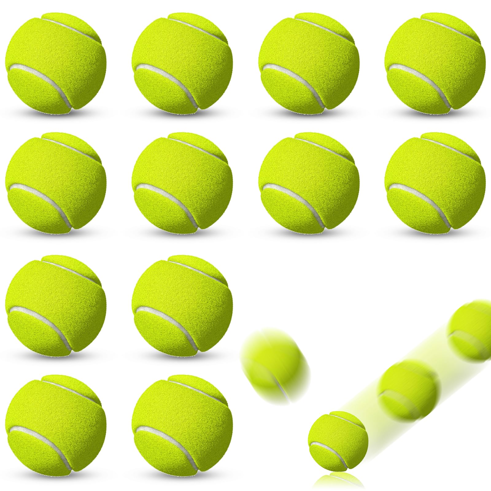 Balles de Tennis Jaune 12 Pièces pour Compétition Entraînement Chien