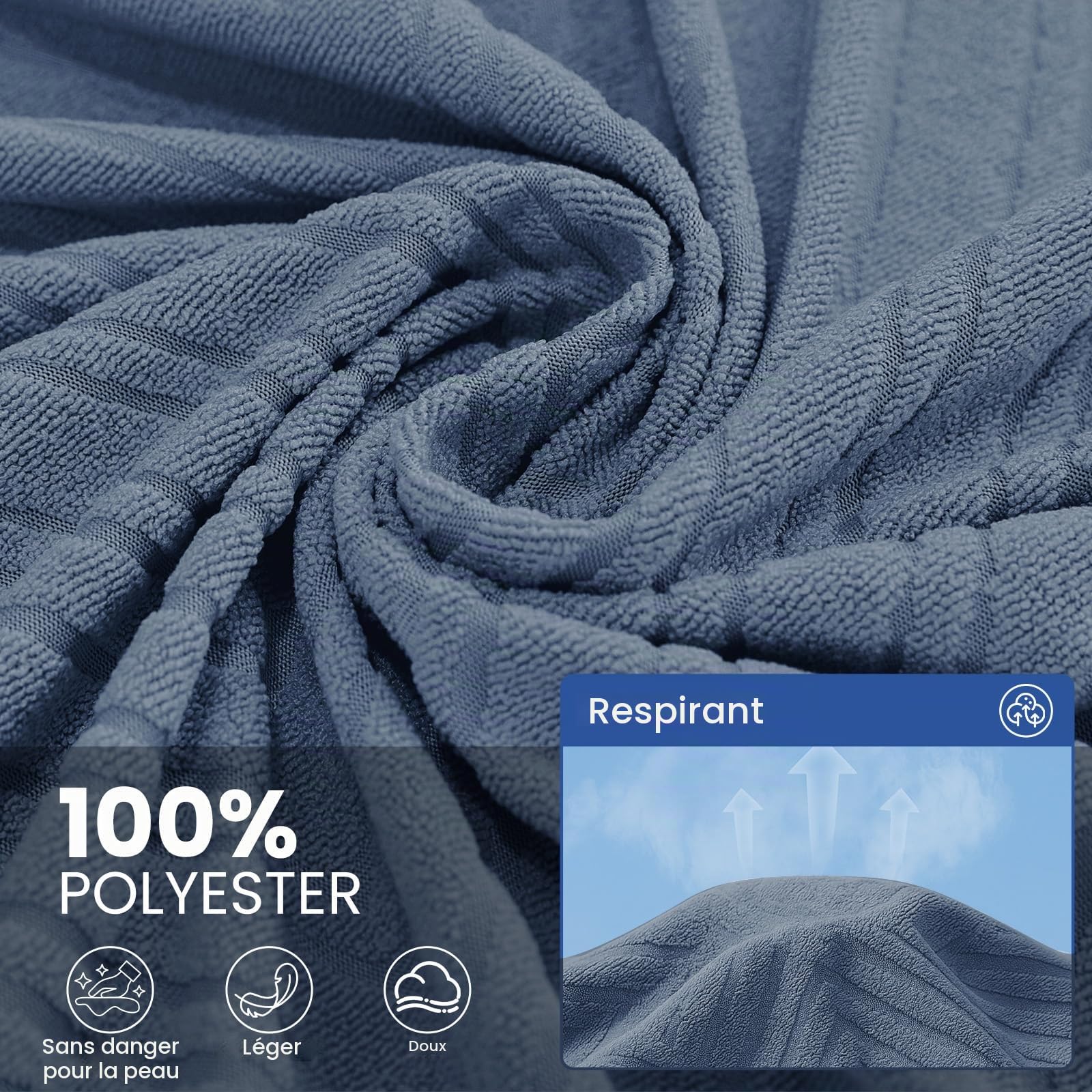 Ystyle Housse Canape d'angle 2 Pièces, Protection Canapé d'angle Antidérapante, Couverture Canape Angle Doux Universelle, Couvre Canapé Anti-Poussière, Bleu (200x280+200x300 CM)