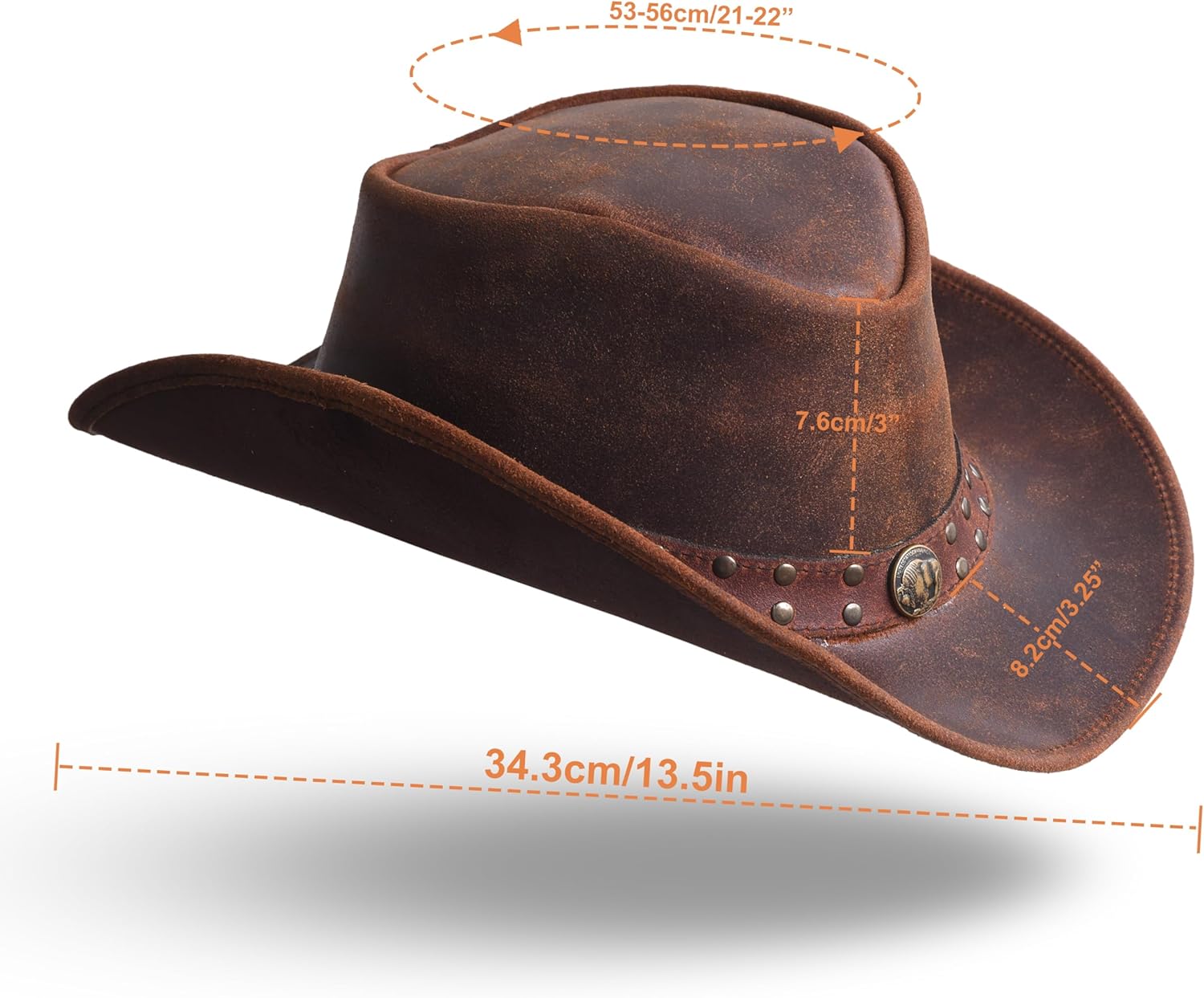 Leather Cowboy Hat for Men Women Lightweight Handcrafted Western Shapeable Wide Brim | Western Hats for Men - Image 4
