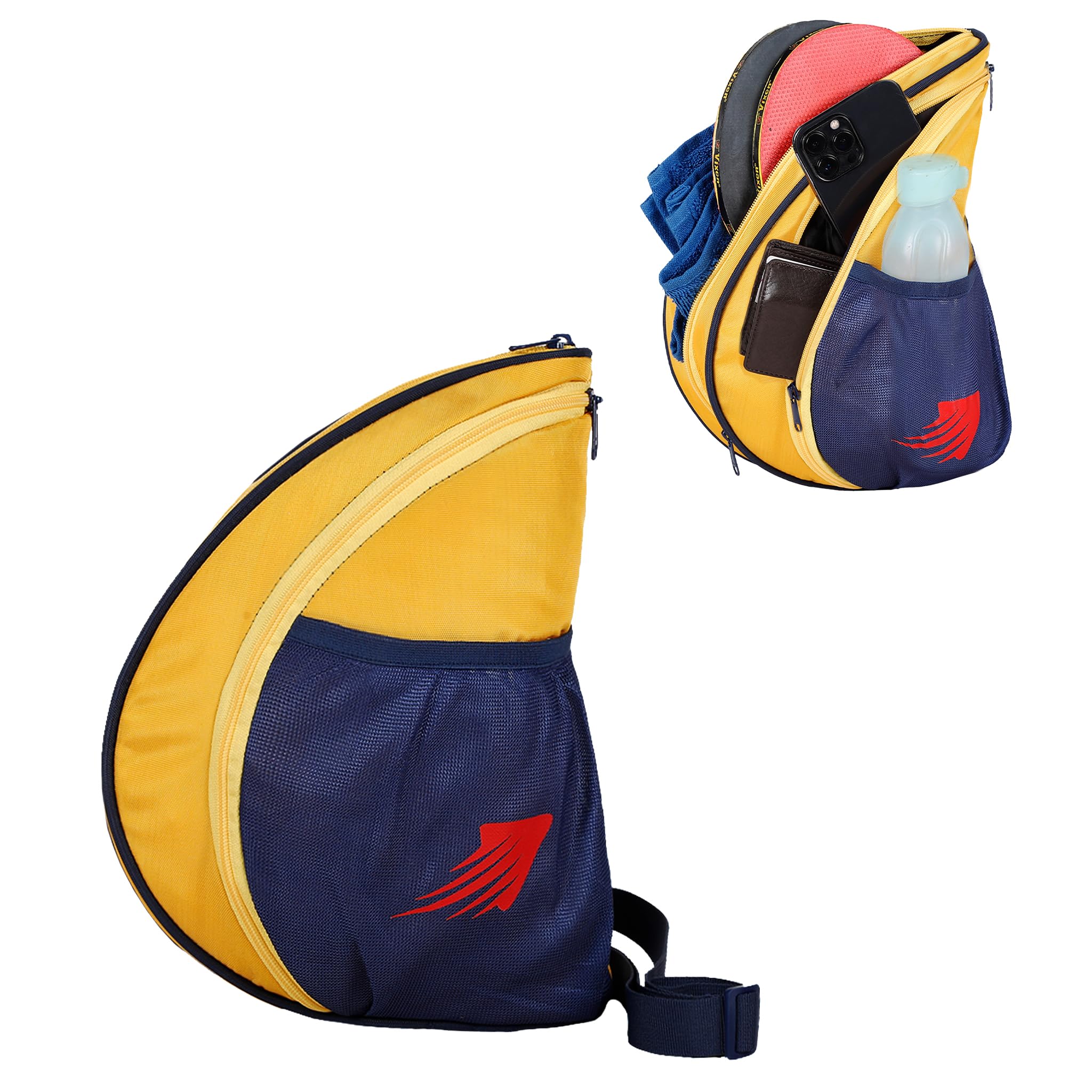 WHACKK Twirl | Unisex Table Tennis Equipment Bag | Tennis Case | Racket Case | TT Bag Cover |Ping Pong Paddle Case|Case Bag Double-Sided |Professional |Bat Protector Pouch |Travel (Yellow) (B0BMQJRHFS) Amazon Price History, Amazon Price Tracker