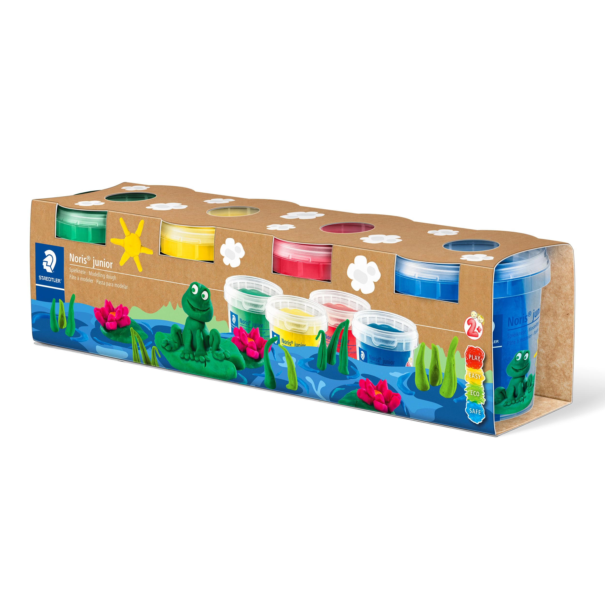 STAEDTLER Kids Modelling Dough - Noris Junior - 4 Assorted Colours - Set of 4, 813 SLE