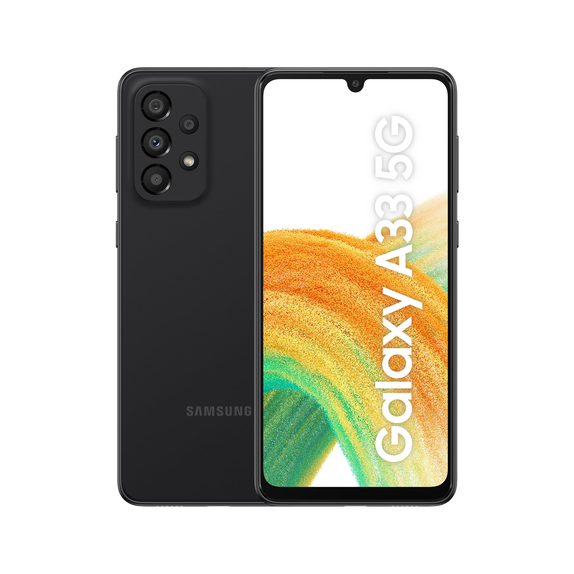 Samsung Galaxy A33 5G Smartphone Dual-SIM Android Smartphone Handy 6 GB RAM 128GB Speicher Awesome Black + 30 Monate Garantie (Generalüberholt)