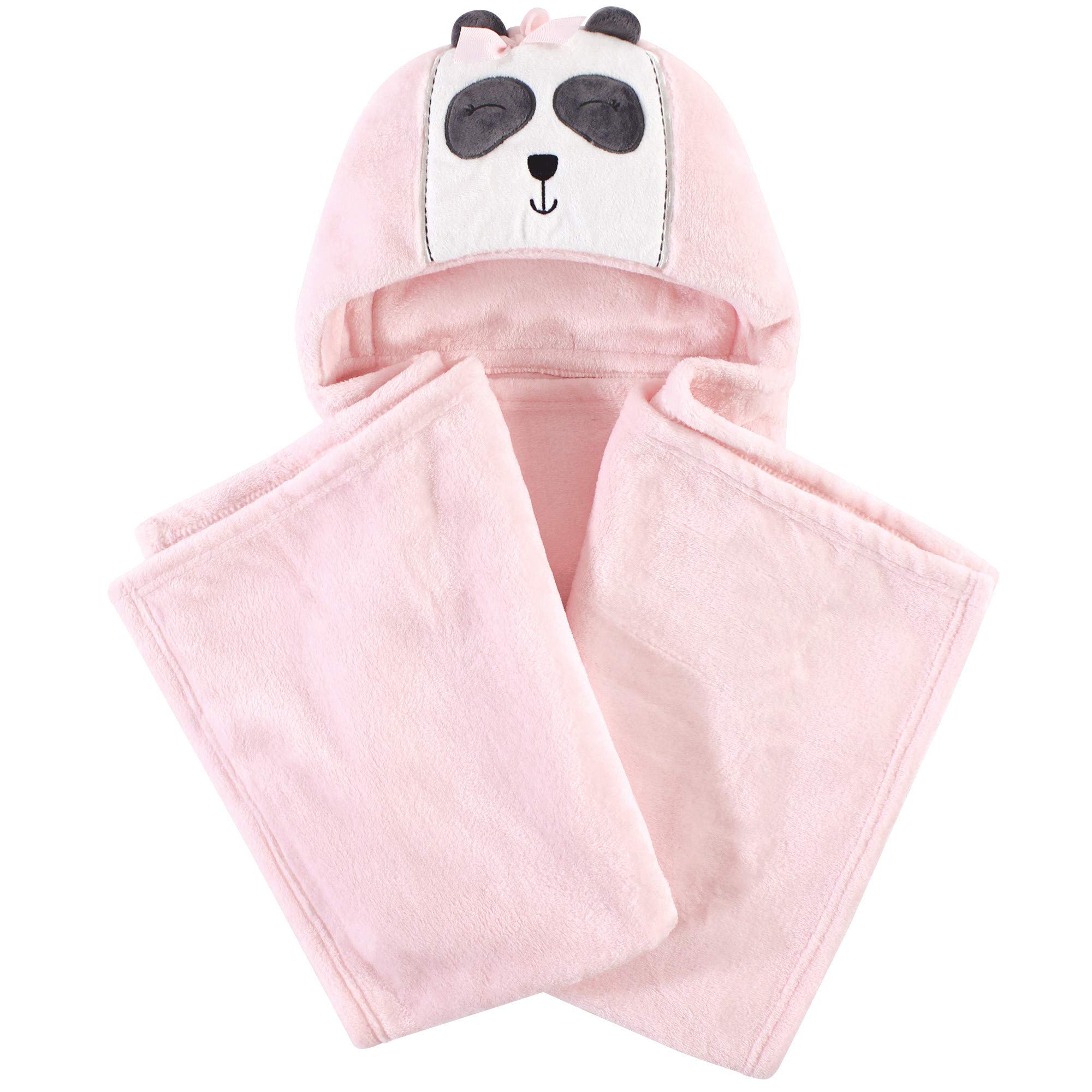 Hudson Baby Unisex Baby and Toddler Hooded Animal Face Plush Blanket, Miss Panda, One Size
