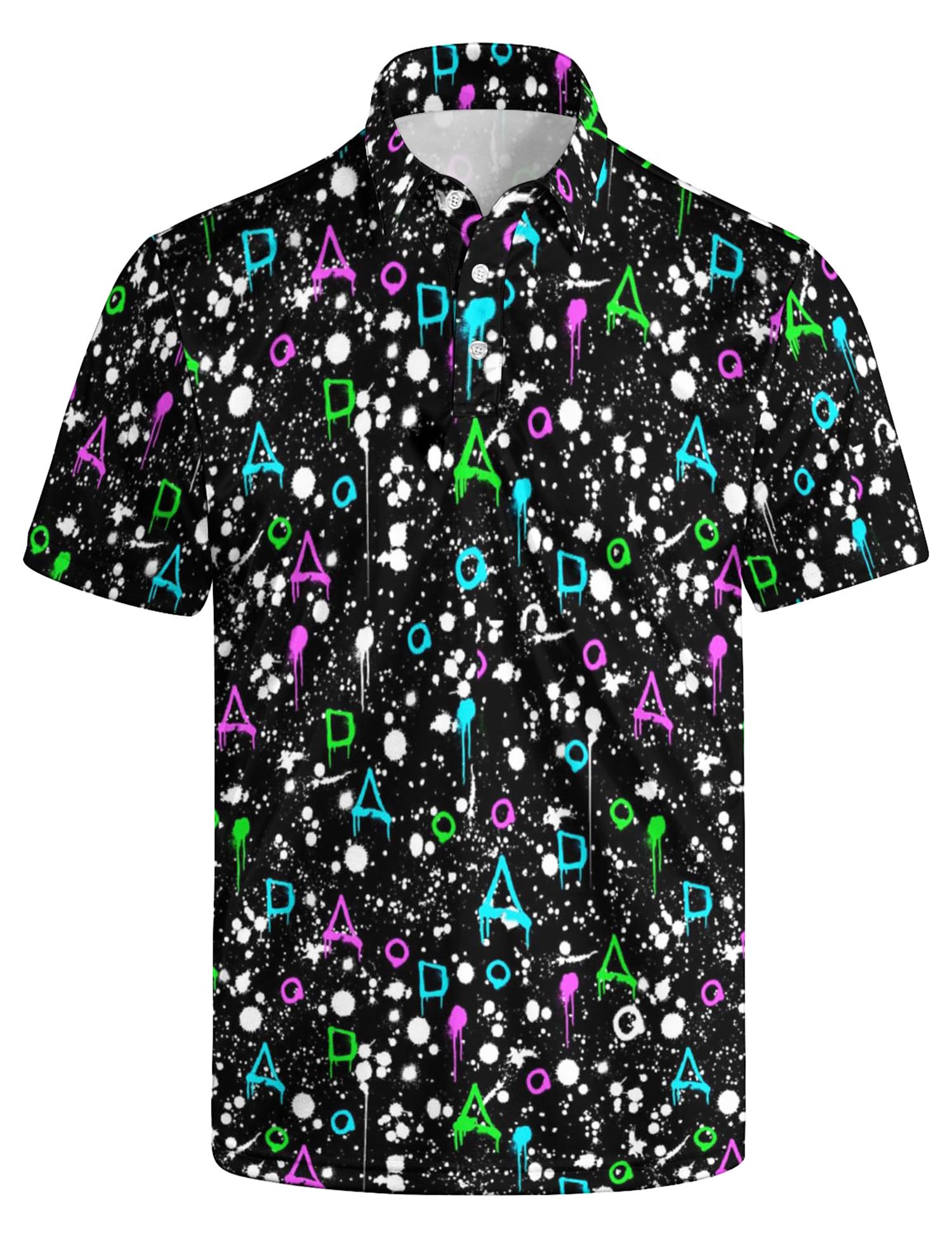 Polo de golf para hombre, estampado divertido, manga corta, rendimiento de secado rápido