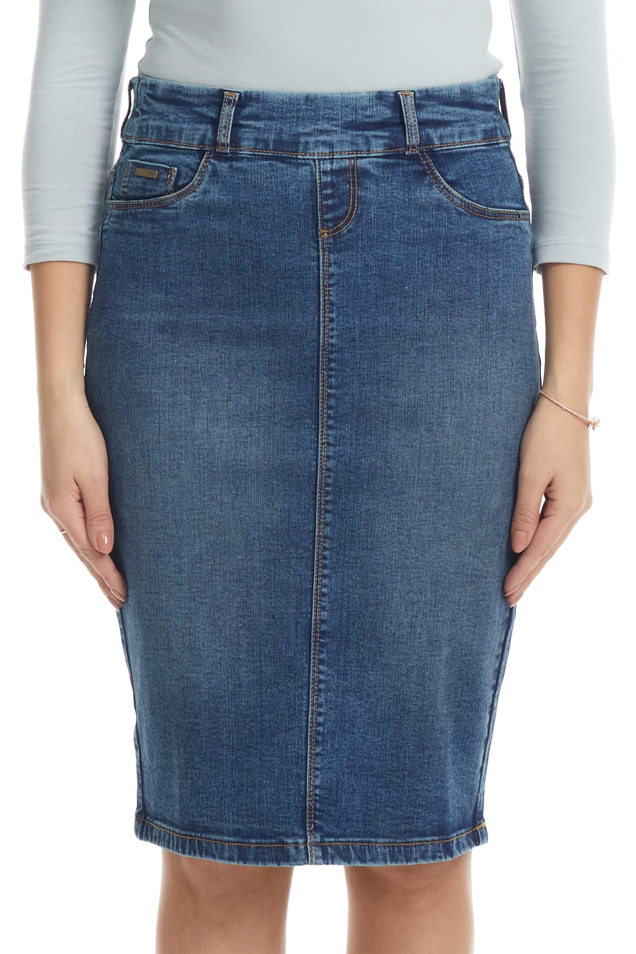 ESTEEZ Brooklyn Stretch Denim Pencil Skirt