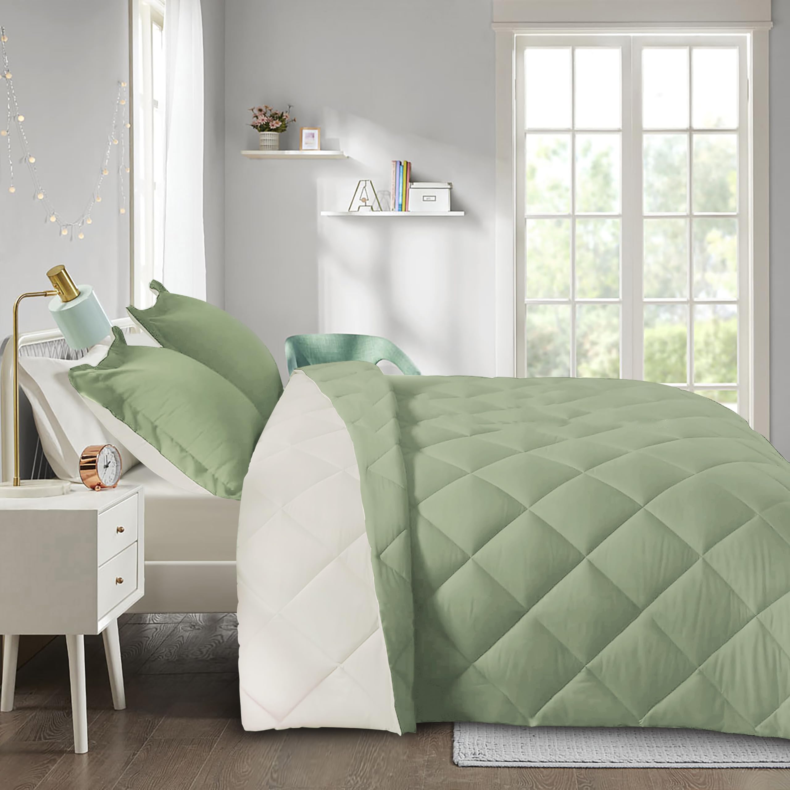 Green Queen Comforter Set - Relaxing Bedroom Style -32 Green Queen Comforter Set - Relaxing Bedroom Style -32