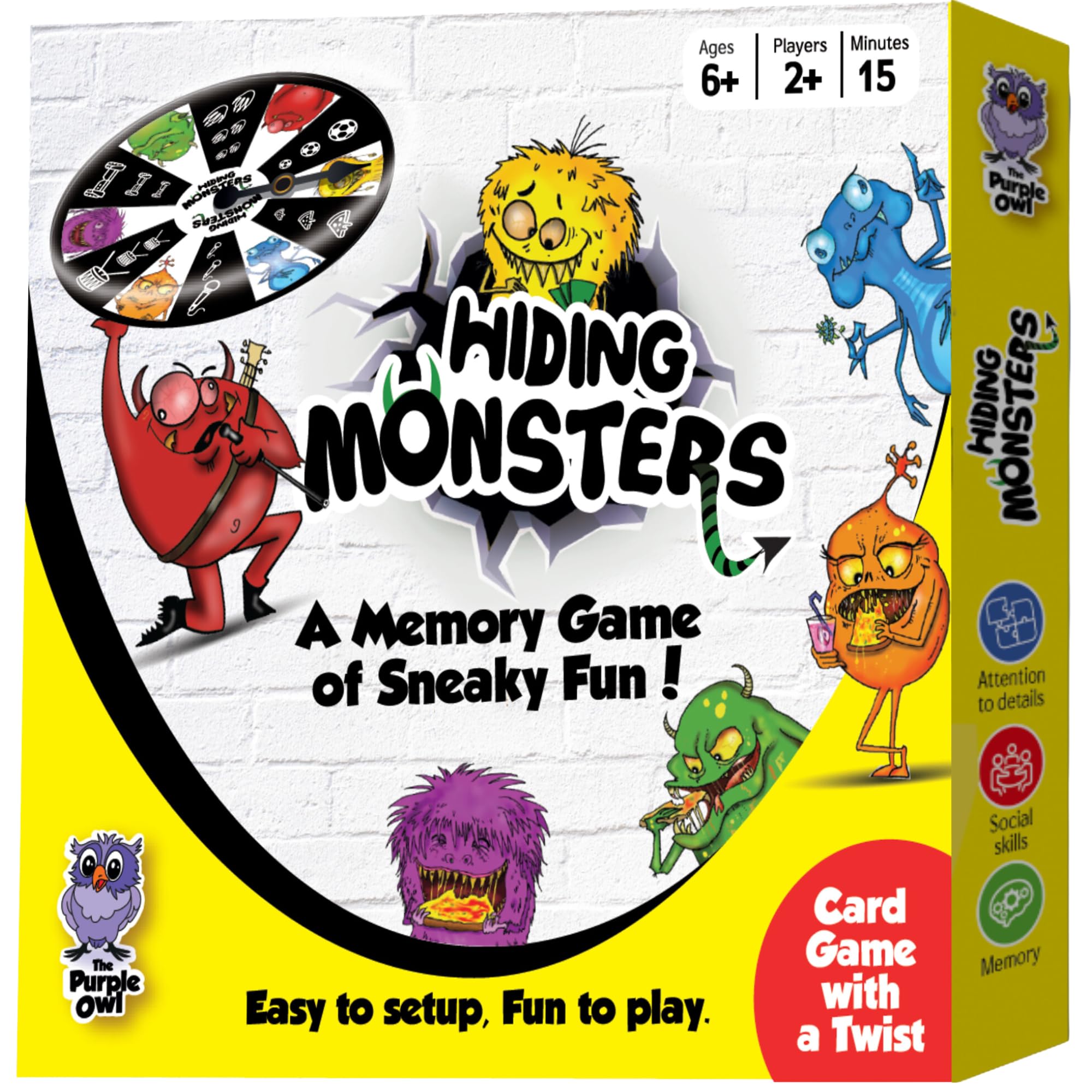 Amazon.com: THE PURPLE OWL Hiding Monsters Memory Card Game for