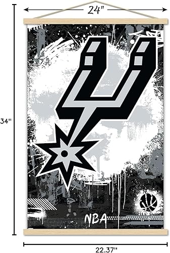 Miniatura 7 de Trends International NBA San Antonio Spurs - Póster de pared Maximalist Logo 23, 22.37 x 34.00 pulgadas, paquete de impresión y colgador de madera