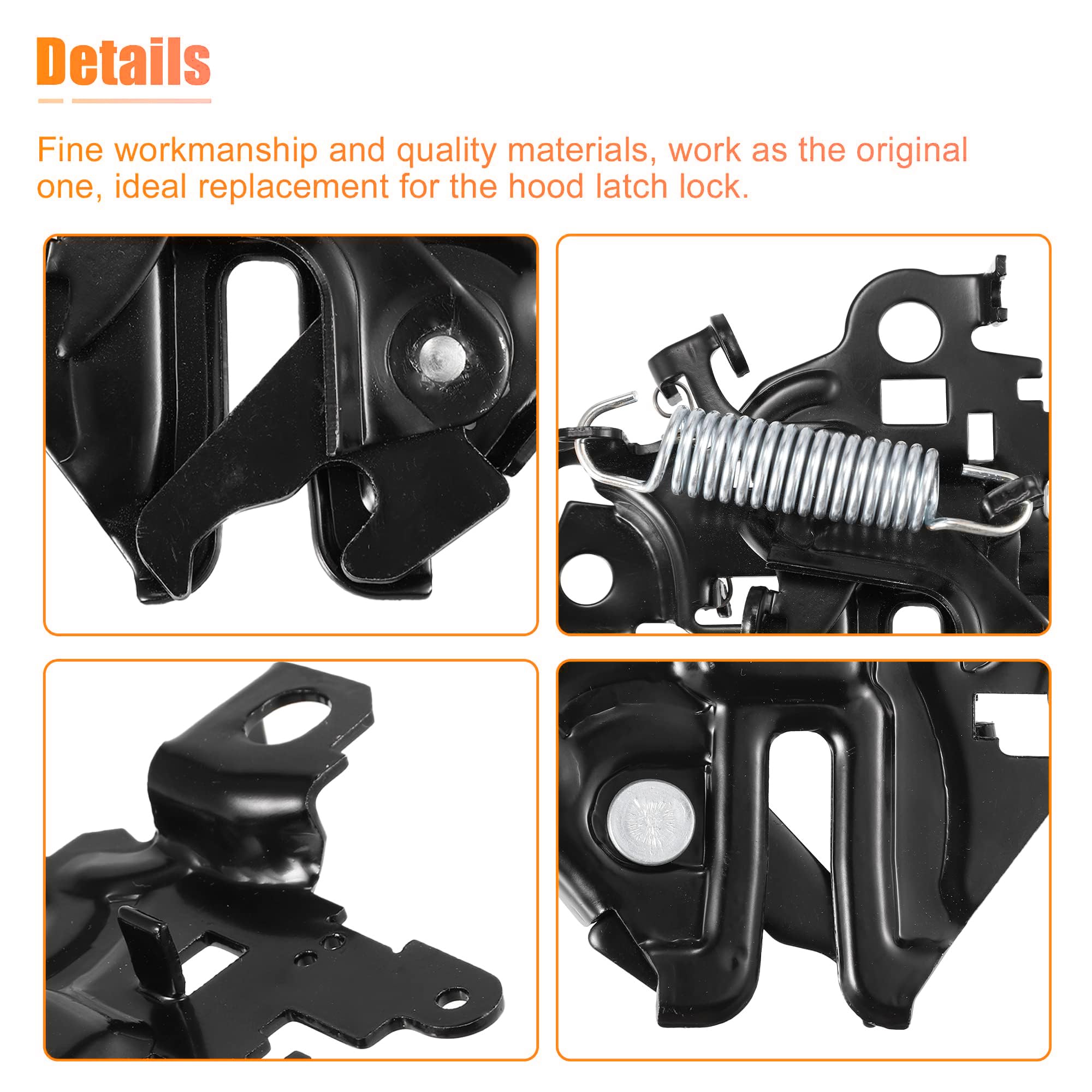 Unifizz Zatrzask maski silnika samochodu zamek kaptur zamek montaż 5351042090 5351042070 do Toyota RAV4 2006-2012 czarny 53510-42090