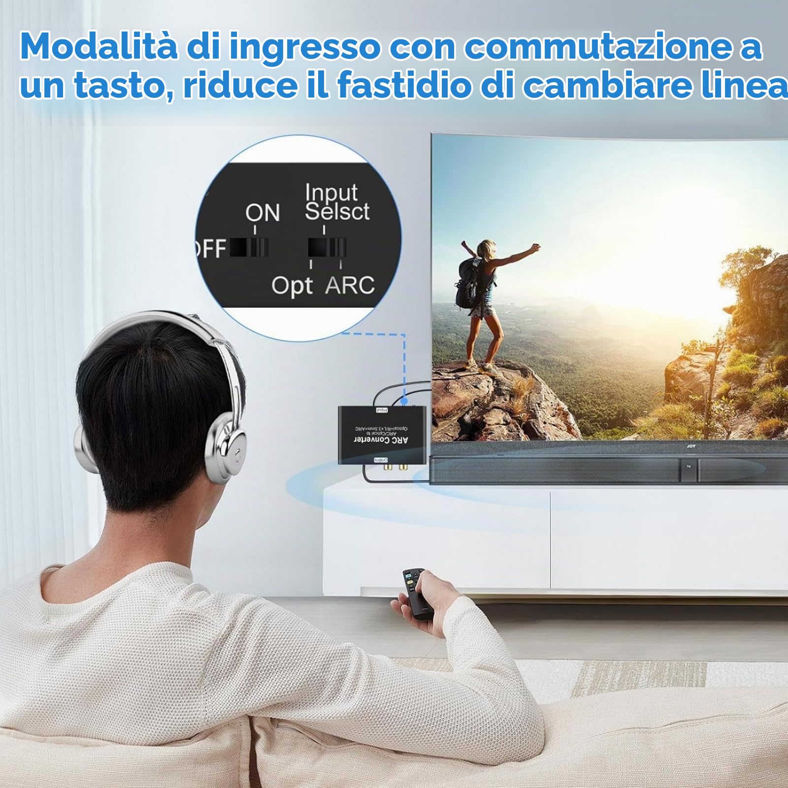 Estrattore Audio HDMI ARC con Convertitore DAC | Ingresso HDMI/Ottico a Uscita 5.1CH Ottico+ARC+RCA+3.5mm | DAC 192kHz & Controllo Volume CEC | Compatibile con TV 4K, Console di Gioco, Soundbar