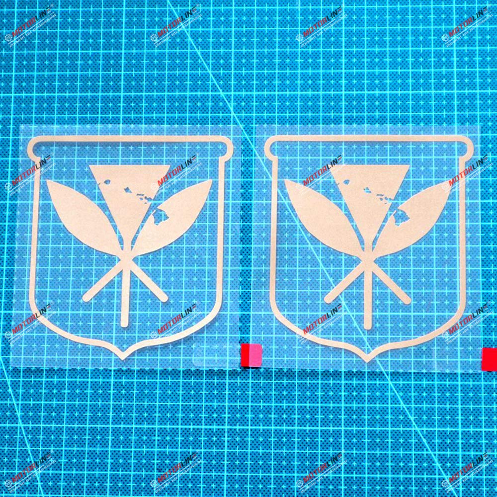 2X Gold 8'' Kanaka Maoli Flag Hawaiian Hawaii Decal Sticker Car Vinyl Style b
