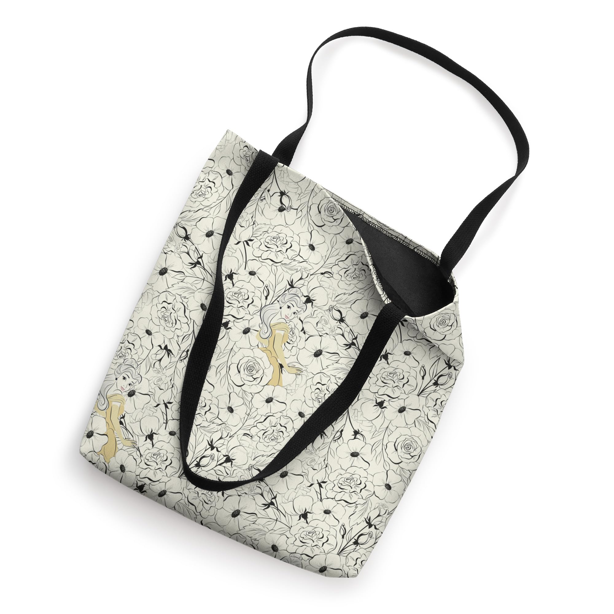 Disney Princess Belle Floral Print Cream Tote Bag