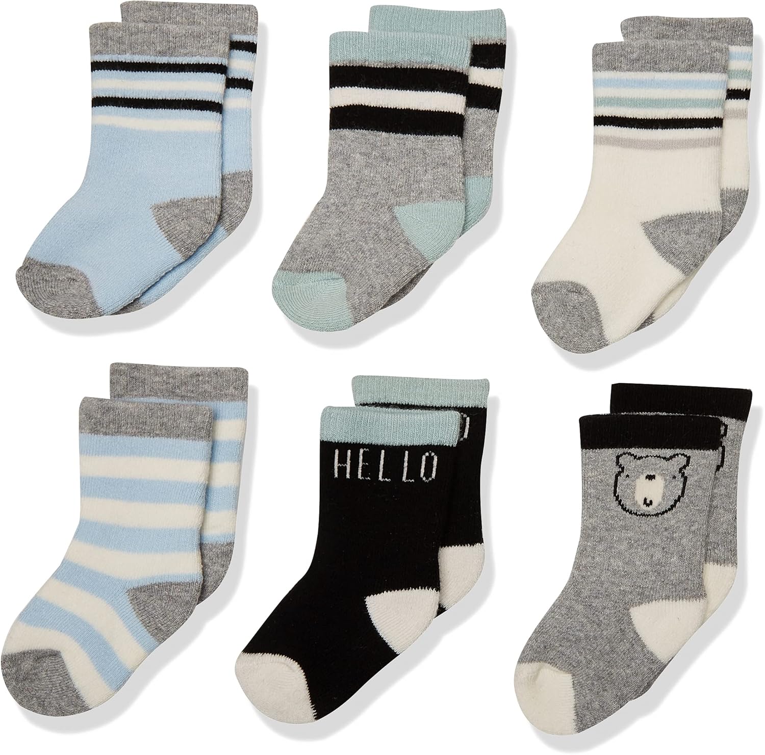 Gerber Unisex-Baby 6-Pair Wiggle Proof Sock