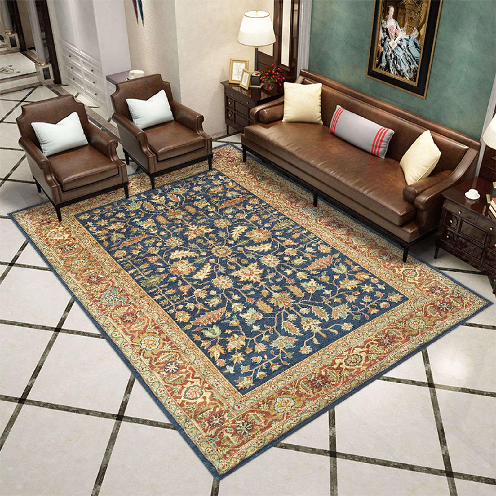 Moquette Rétro3 tapis salon shaggy doux toucher chambre 80x120cm