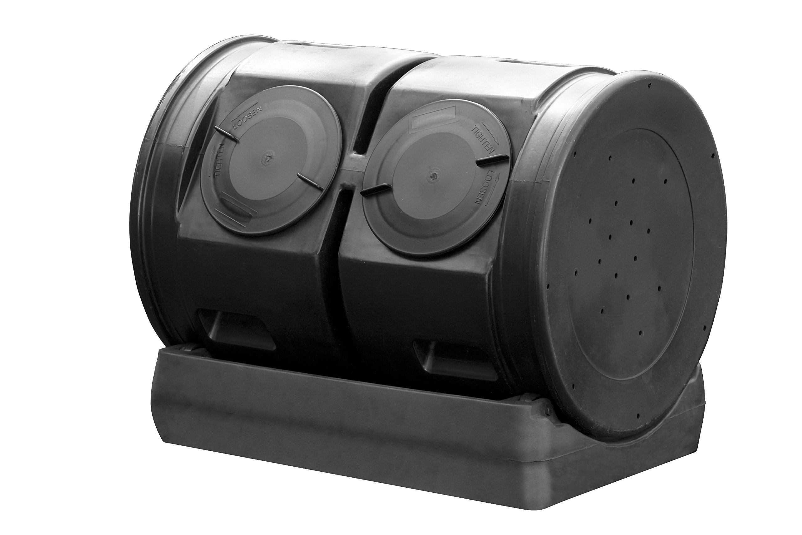 Good Ideas Compost Wizard Outdoor Garden Dual Tumbler Compost Container, Black