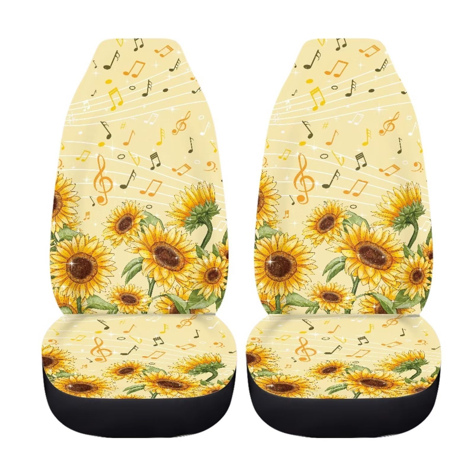 Music Note Sunflower Car Seat Covers