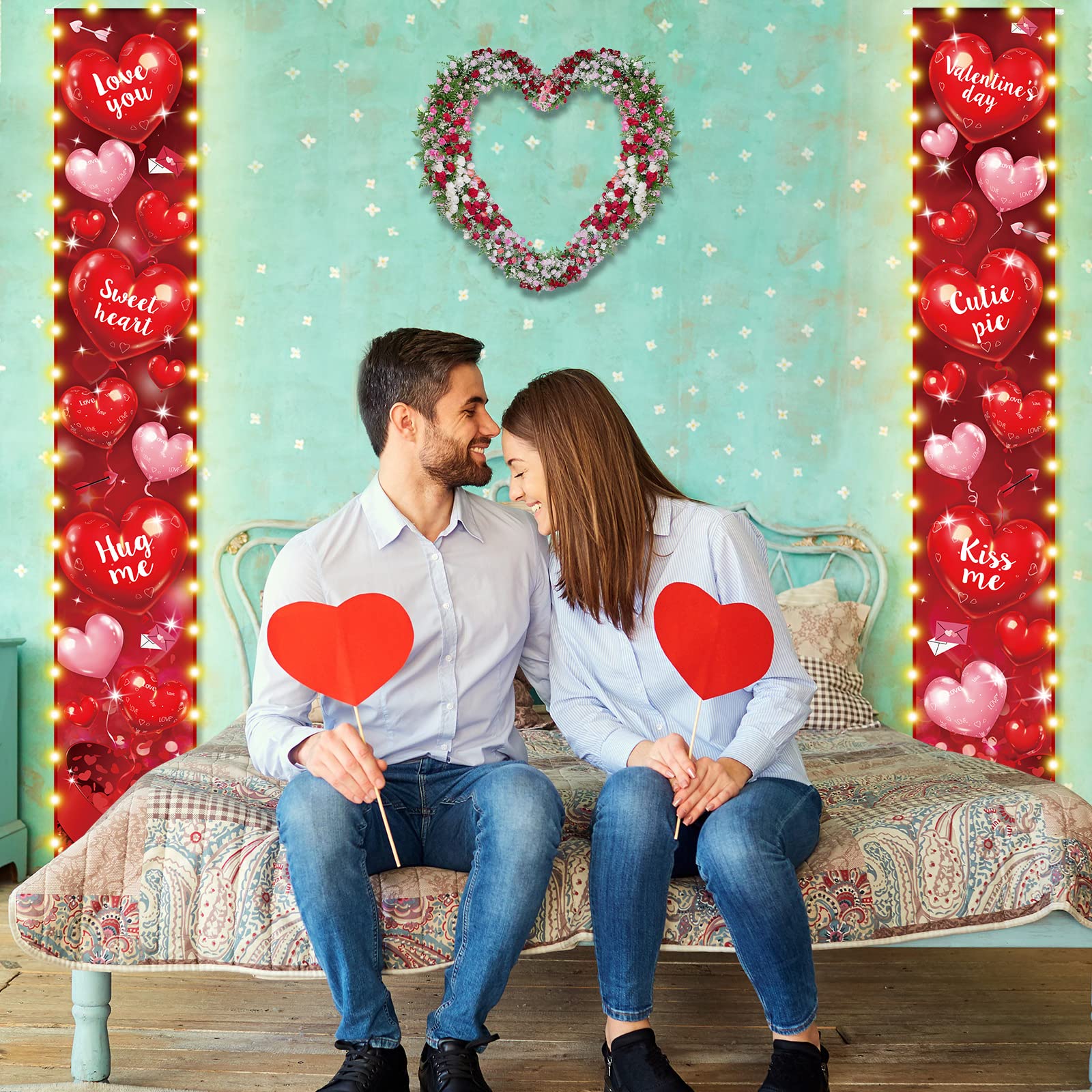 Amazon.com: Tatuo Valentines Day Lighted Porch Signs 71 x 12 Inch