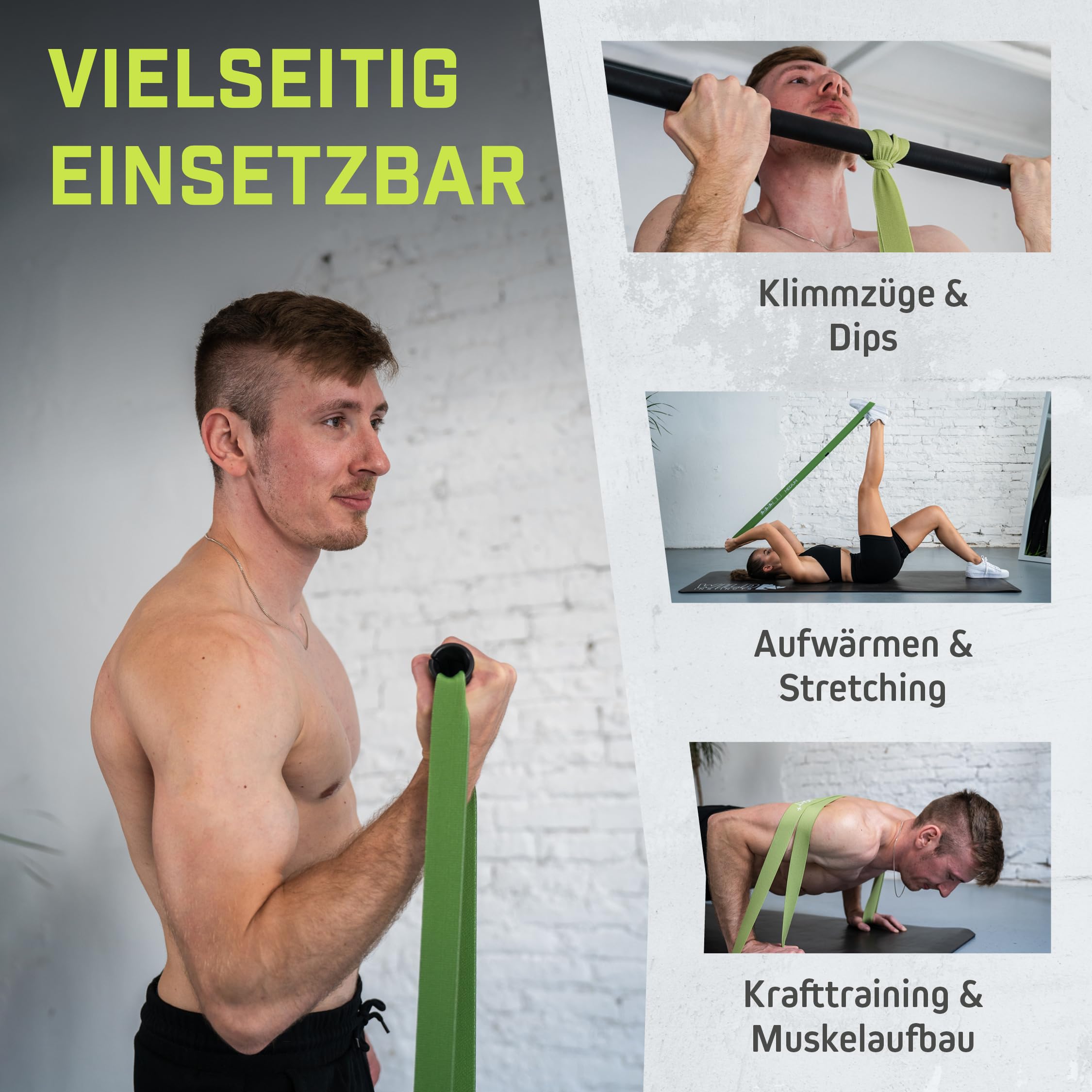 Wild Instincts Fitnessbänder aus Stoff/Widerstandsbänder Lang/Gymnastikband Stoff/Fitnessbänder Lang/Trainingsbänder/Long Resistance Bands/Sportbänder Fitness