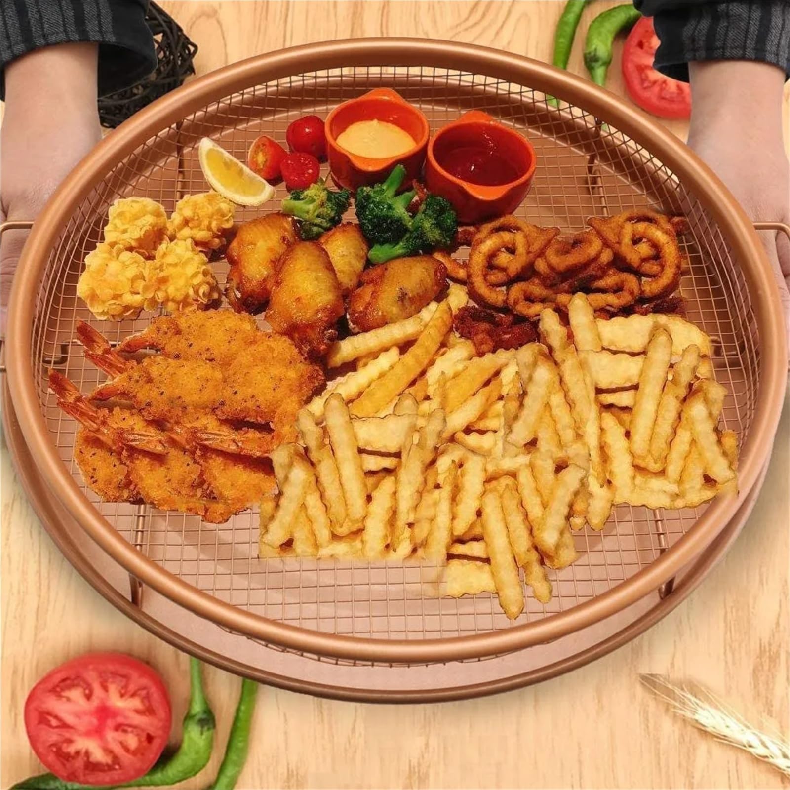 Bandeja antiadherente de cobre for hornear y freír