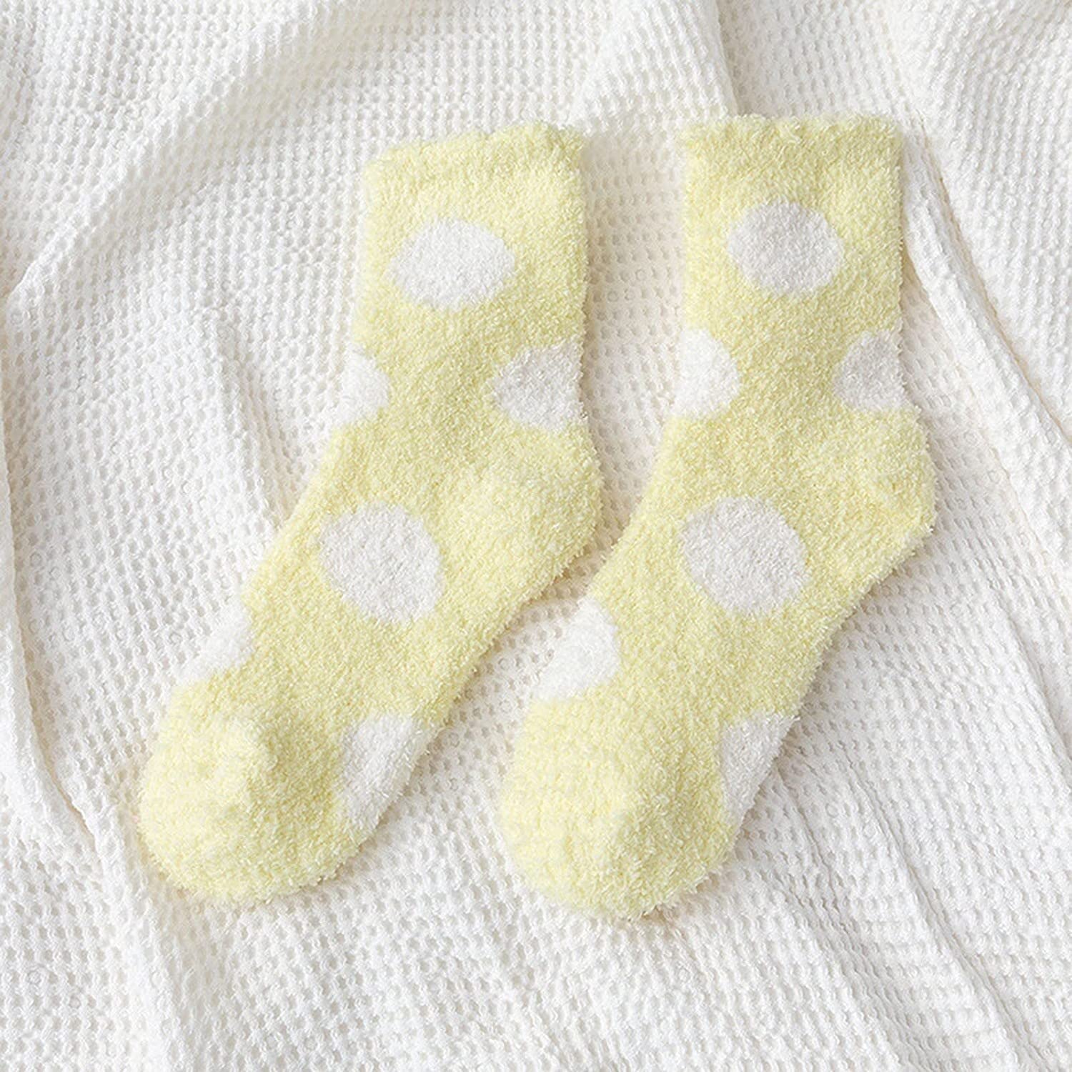 Wintersocken Socken 12 Paar Winter-Damen-Thermosocken, Süßes Tupfenmuster, Flauschig, Super Weich, Warm Und Gemütlich Thermosocken (Color : G, Size : One Size)