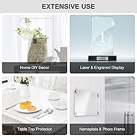 Vista 6 de Panel de plexiglás fundido transparente de 1/4 pulgadas Hoja acrílica transparente de 0.250 in (12 x 12) como tablero de vidrio de plexiglás