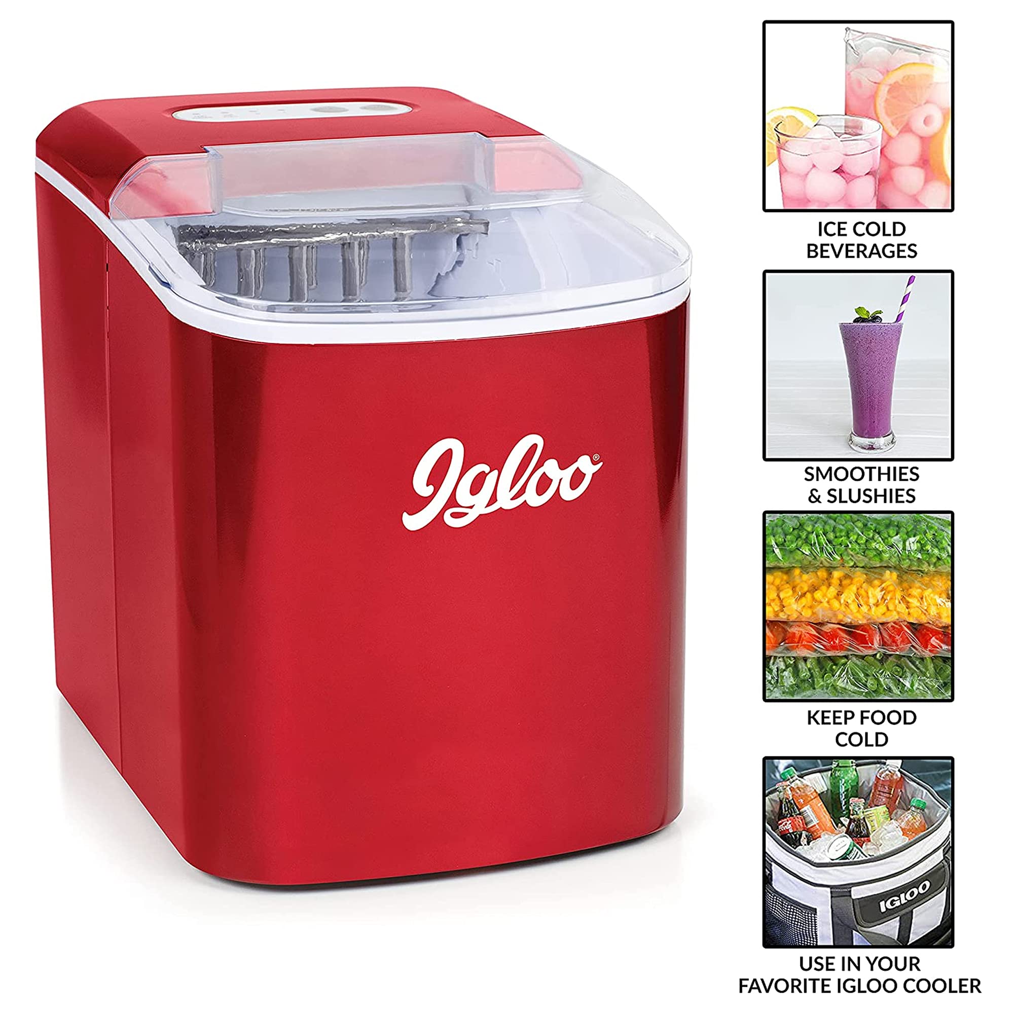 Igloo Self-Cleaning 26-Pound Ice Maker, Pink — Nostalgia Products