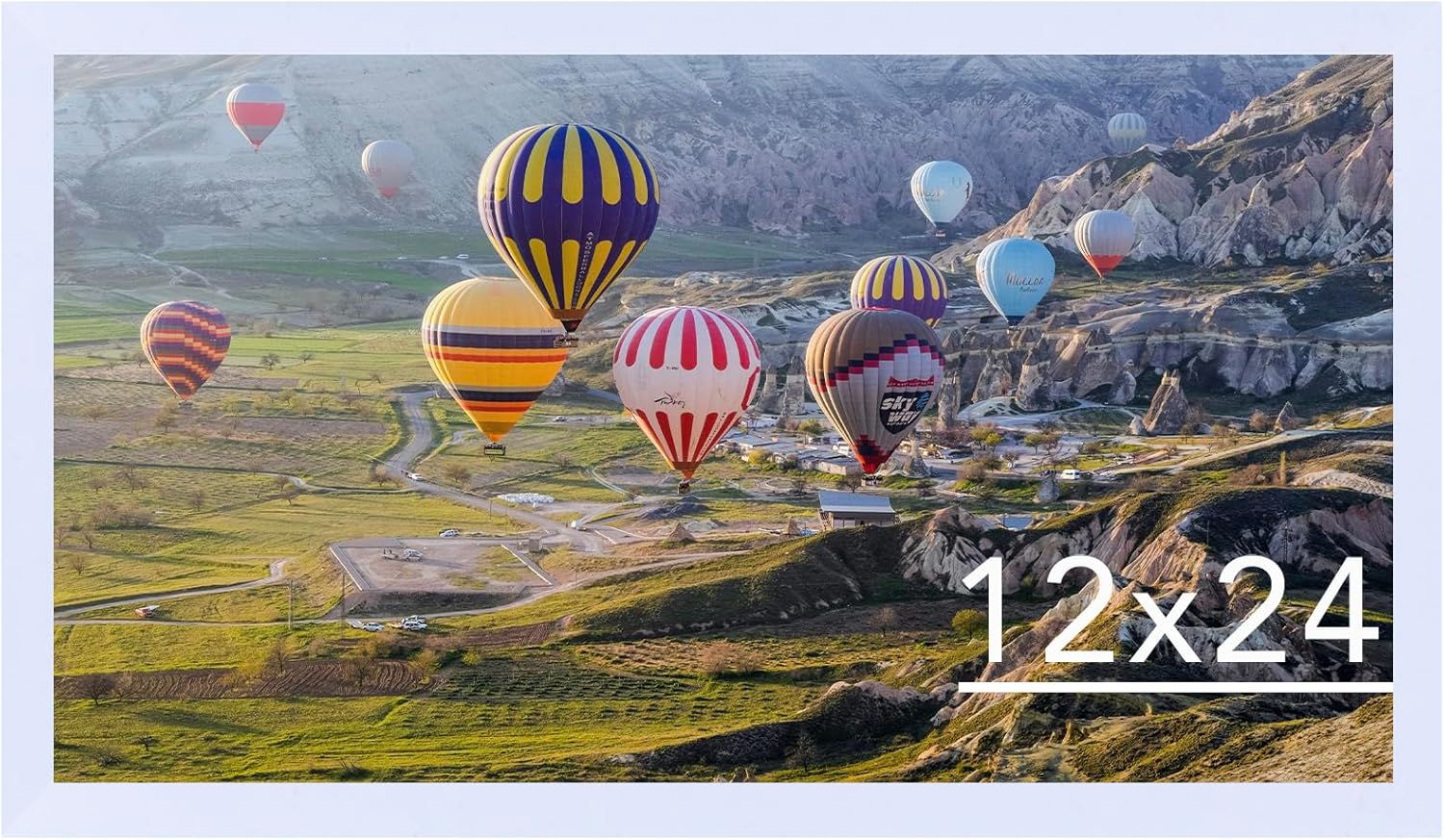 12x24 Picture Frame White for Poster Photo Picture, Horizontal and Vertical Formats for Wall Hanging, 12 x 24 Wall Gallery Poster Photo Frame for 12 by 24 Photos Posters, White White 12x24 inch