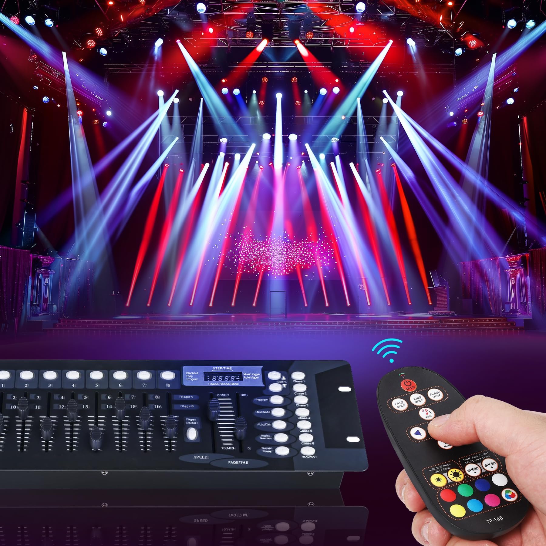 Luces Par LED DJ RGB recargables de 36 LEDs – 7 modos de iluminación, control DMX y remoto flexible – Iluminación para fiestas, discotecas, eventos y DJ – Pack europeo de 4 unidades, batería