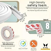 Vista 3 de Protector de borde de mesa a prueba de bebés (borde de 18 pies + 8 esquinas) protector de esquinas y bordes a prueba de bebés, espuma de goma NBR