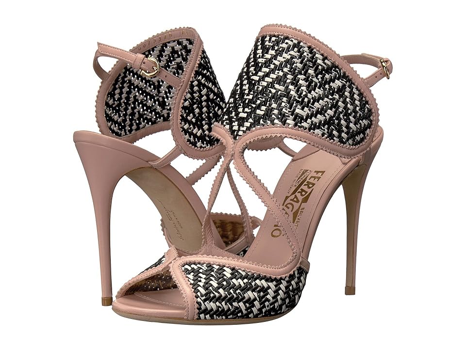 

Salvatore Ferragamo Elisea Twist (Bianco/Nero Nappa Leather) High Heels