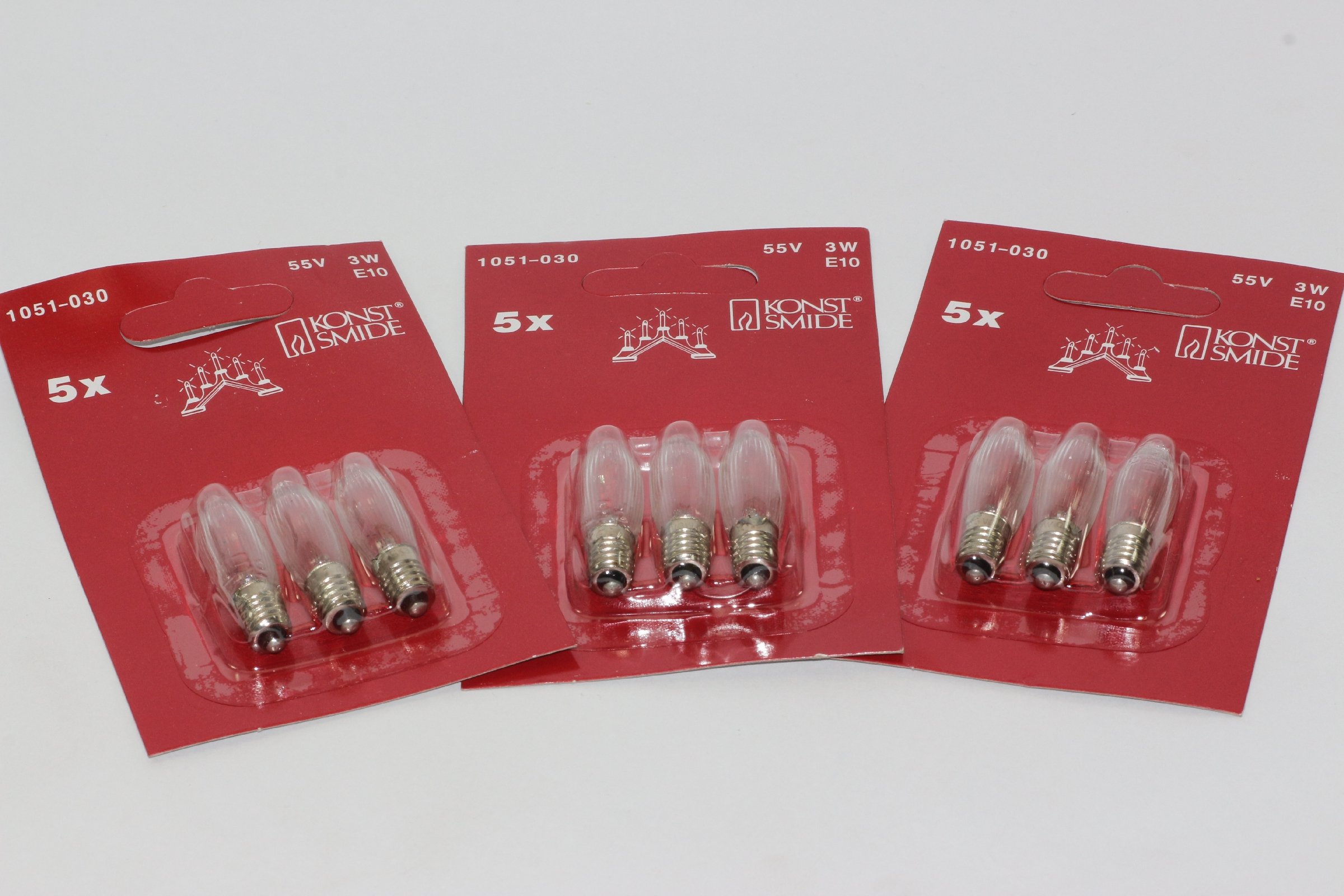 Konstsmide Transparent 9 Pack Of 55V, 3W, E10, Mes Spare Welcome Candle Bridge Bulbs