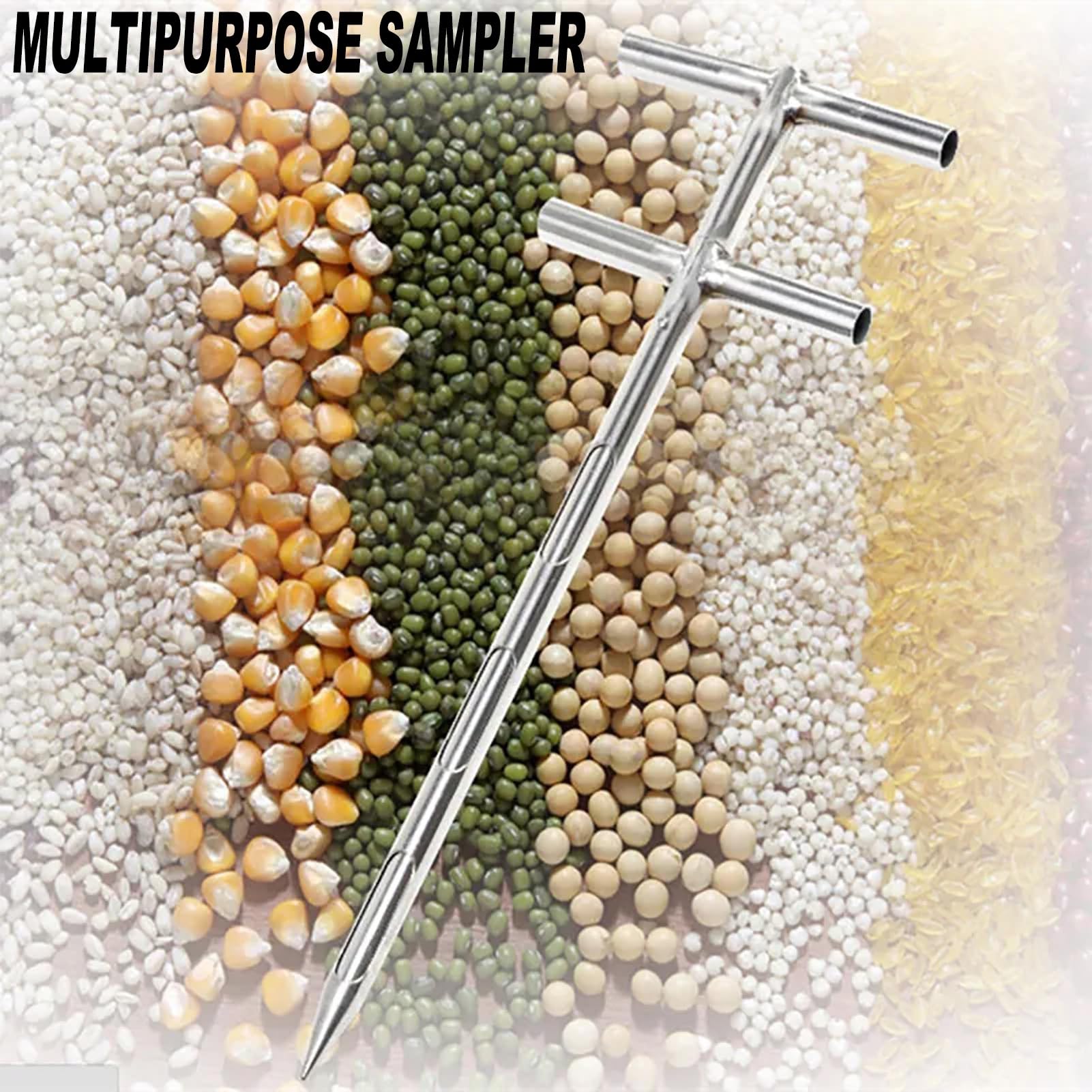 Échantillonneur de sonde de grain en acier inoxydable, tube d'échantillonnage de poudre rotatif à double couche, échantillonneur de poudre de grains, for ciment d'engrais à granulés solides - Stratifi