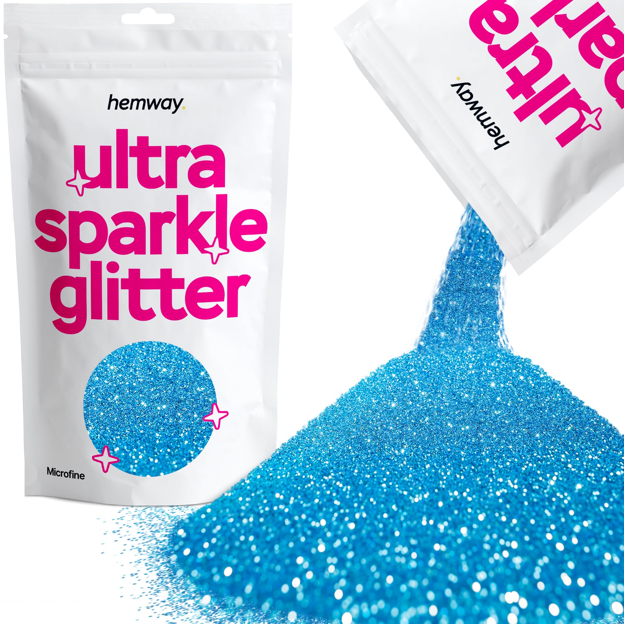 Hemway Ultra Sparkle Glitter Baby Pink Iridescent 100g Fine | Glitter for Arts & Craft, Makeup, Nail Art, Crafting, Card Making, Sparkle Decoration — view 15