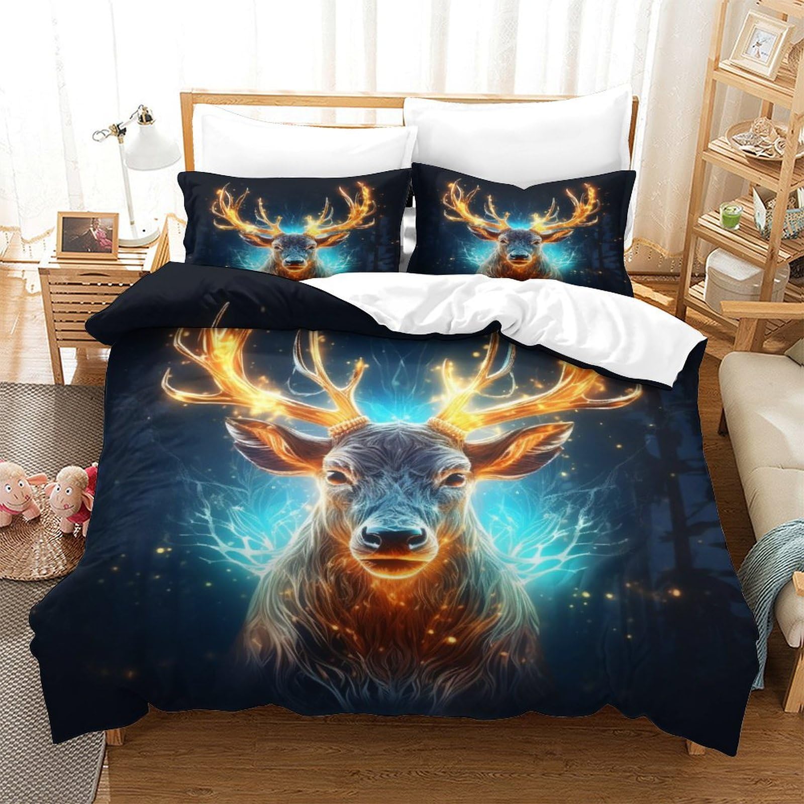 Stampato in 3D Pronipote tibetano Copertina Stampata Microfibra Disegnata Set Di Biancheria Da Letto Cura Facile Con 2 Federe,Double（200x200cm）, Per Adolescenti E Adulti