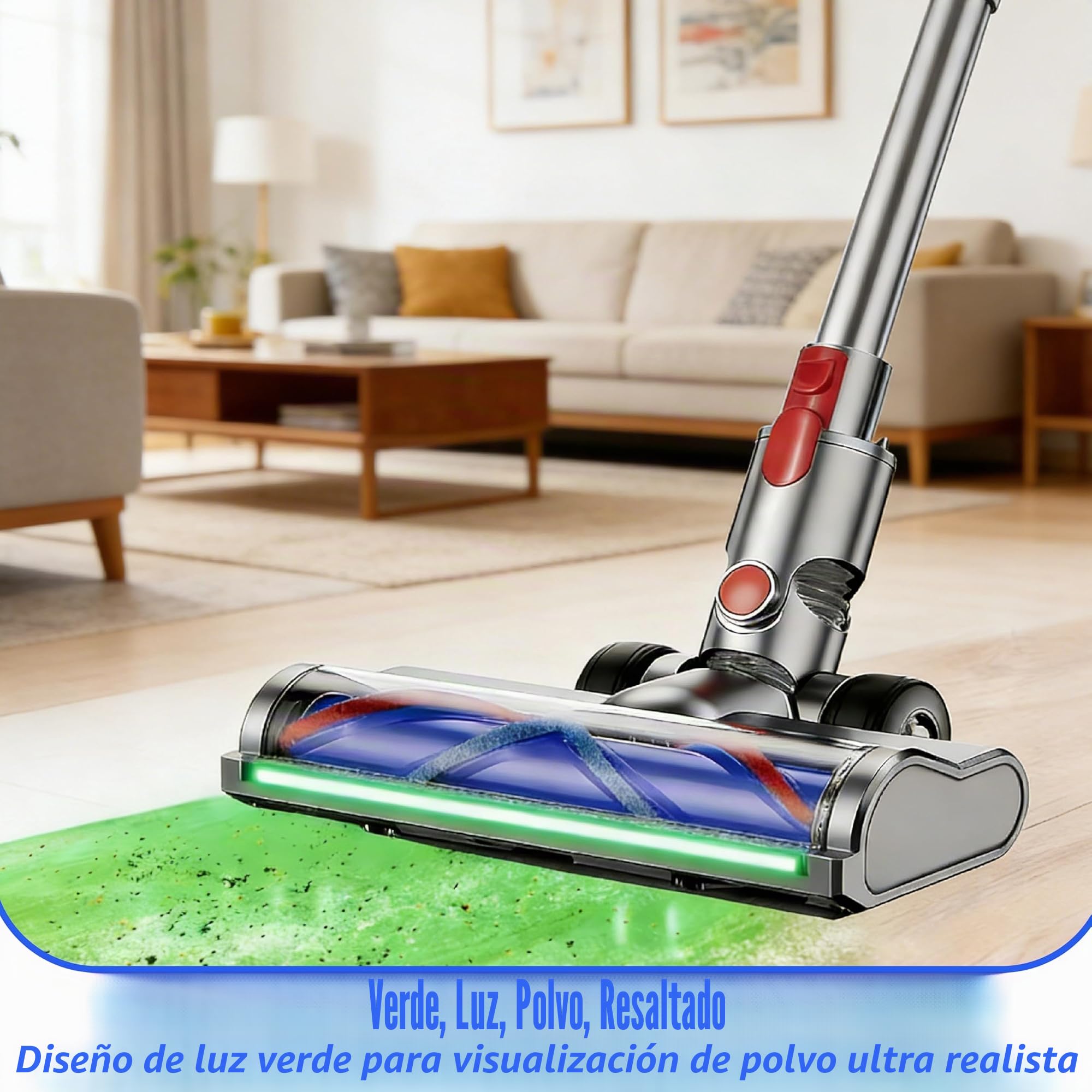 Cepillo de repuesto compatible con Dyson V11 V15 V10 V8 V7, cabezal de limpieza con detección de polvo, accesorio de aspirador para parquet, suelos duros y alfombras, limpieza eficaz