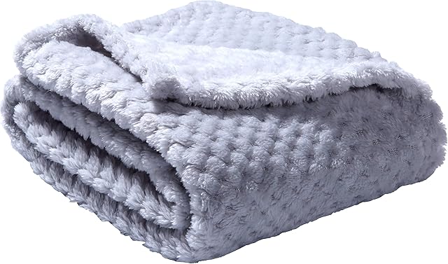 Adore Home Baby Fleece Blanket Ultra Soft Honeycomb Waffle Newborn Gift 60x90cm For Cot Moses Basket Pram, Grey