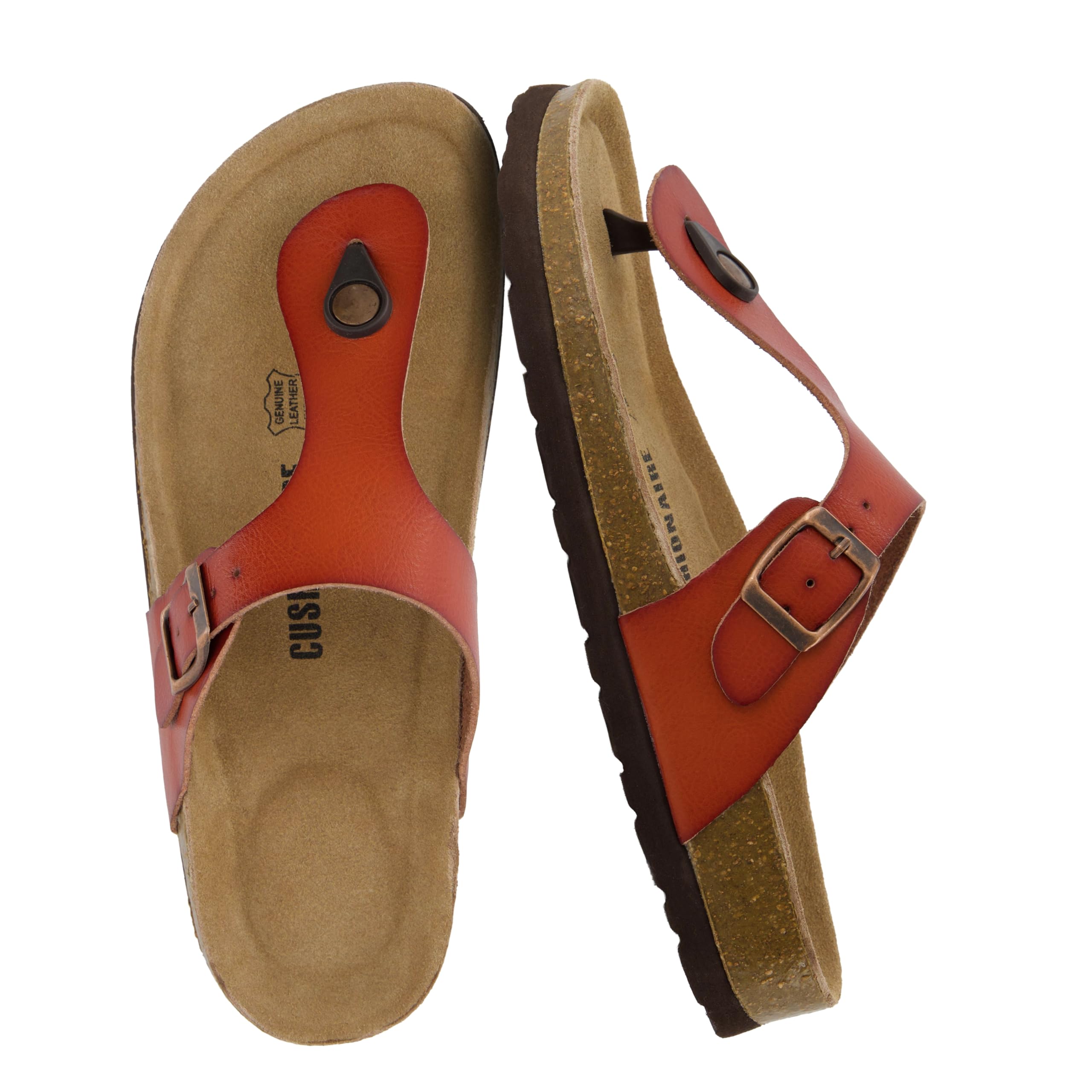 CUSHIONAIRE Women's Leah Cork Footbed Sandal With +Comfort