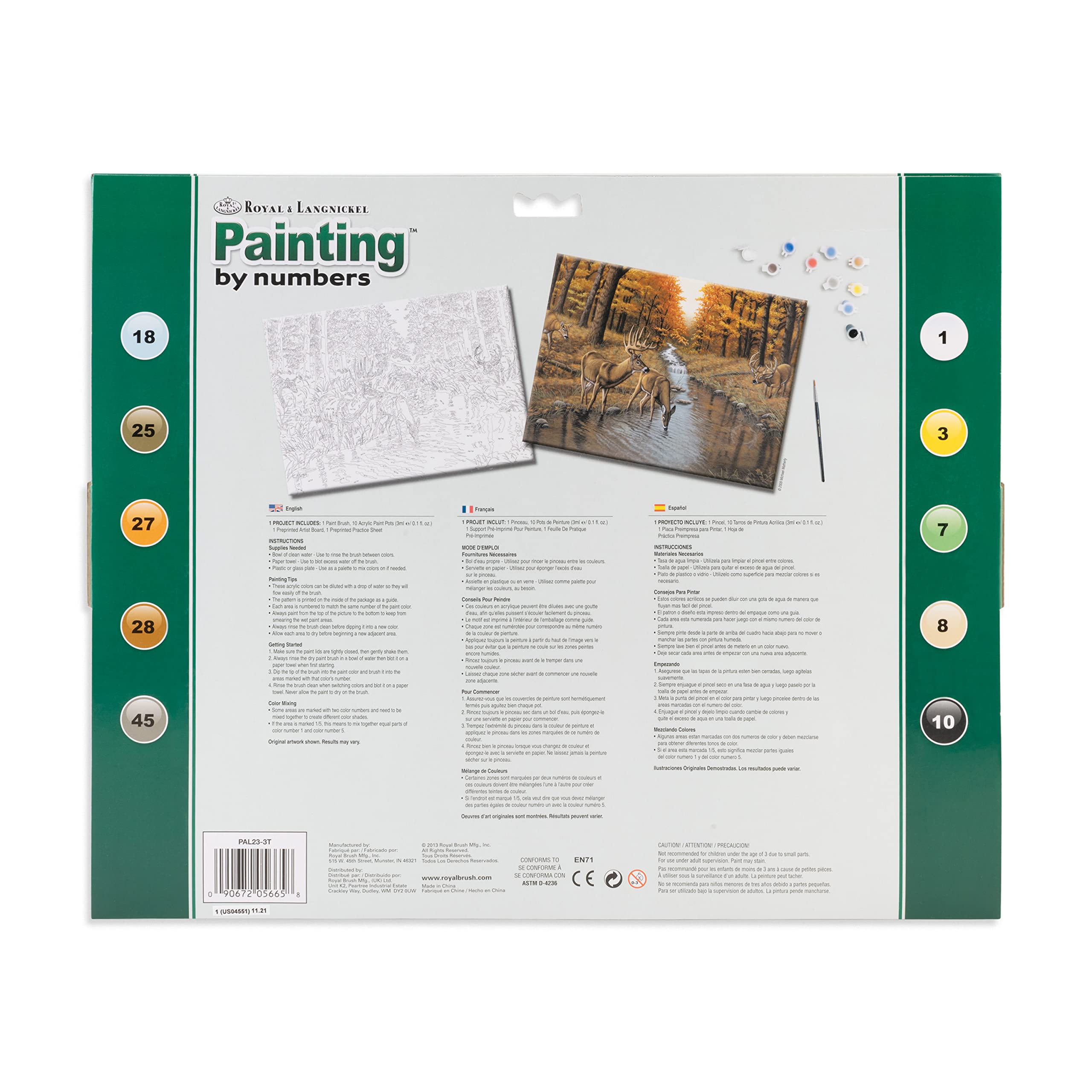 Royal & Langnickel Malen Nach Zahlen Kit A3 - Motiv 'Weiße Schwänze', Inkl. Leinwand & Farben