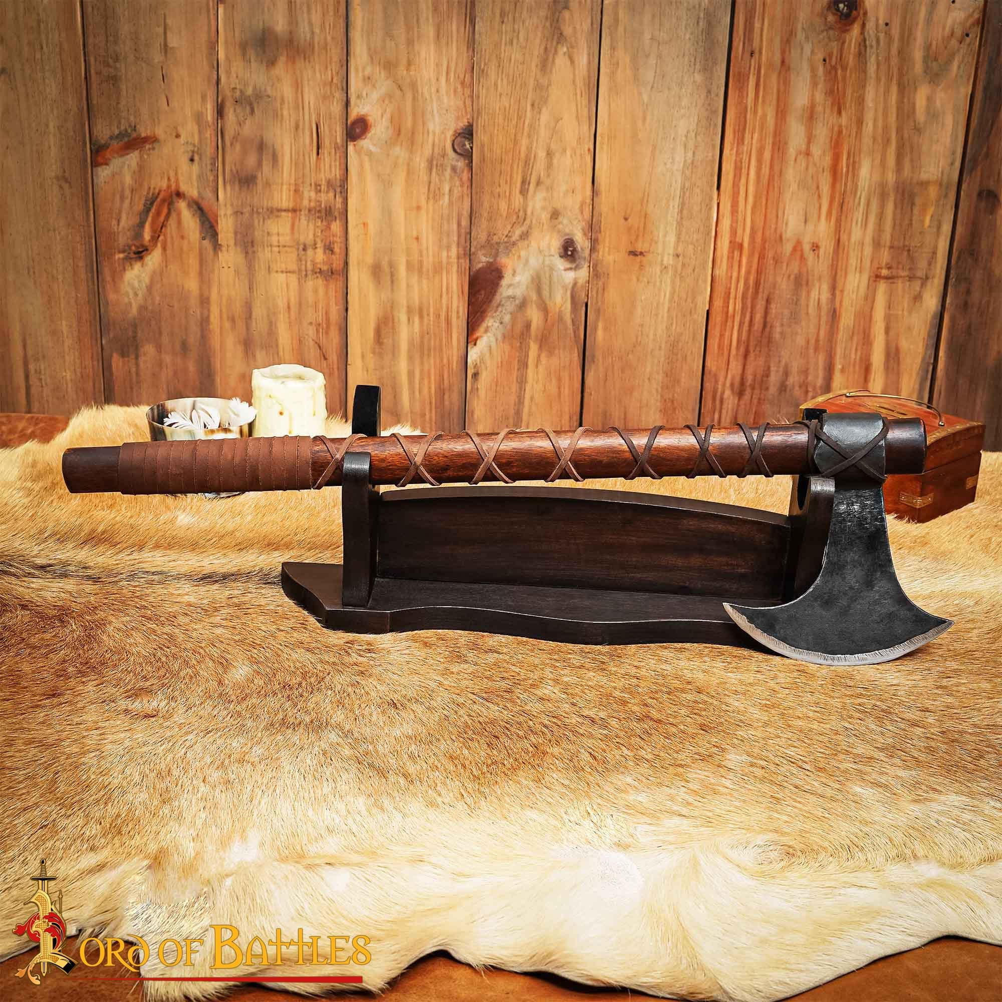 Lord of Battles Medieval Solid Wood Tier Sword Display Stand / Sword Holder / Gladiator Sword Display / Katana Sword Holder (Single Tier)