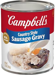 Campbell's Country Style Sausage Gravy 13.8 oz Can - Real Sausage, Quick Biscuits & Breakfast Gravy