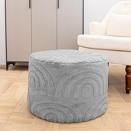 Miniatura 17 de Asuprui Reposapiés Otomano de Tela de Felpa – Puf de Espuma Suave de 20"x14" con Funda Extraíble Perfecto para Sala de Estar, Dormitorio y Lino