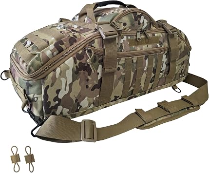 Hannibal Tactical 55L Large Duffle Bag, 3-in-1 Tactical Backpack MOLLE Pack for Sports, Gym, Outdoor