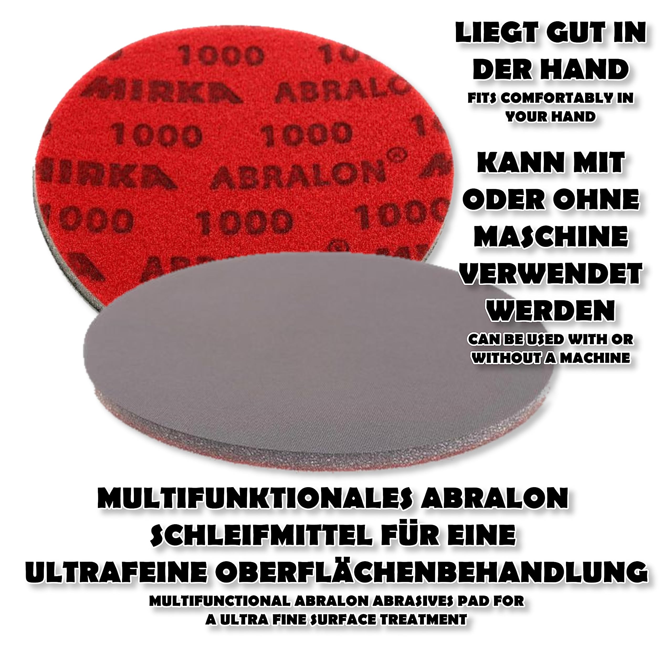 EMAX - Almohadilla de lijado Abralon 180 360 500 1000 2000 3000 4000 Grit | Almohadillas de lijado para bolos | Accesorios para bolos | Juego de almohadillas de lijado para bolas de bolos | Ø 150 mm
