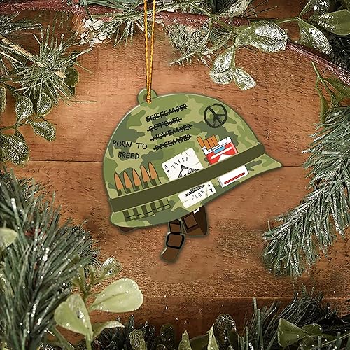 Miniatura 8 de Adorno de Navidad de veterano para árbol de Navidad, plano 2D (no adorno 3D), regalos para soldado veterano, fuerzas armadas, miembros del ejército