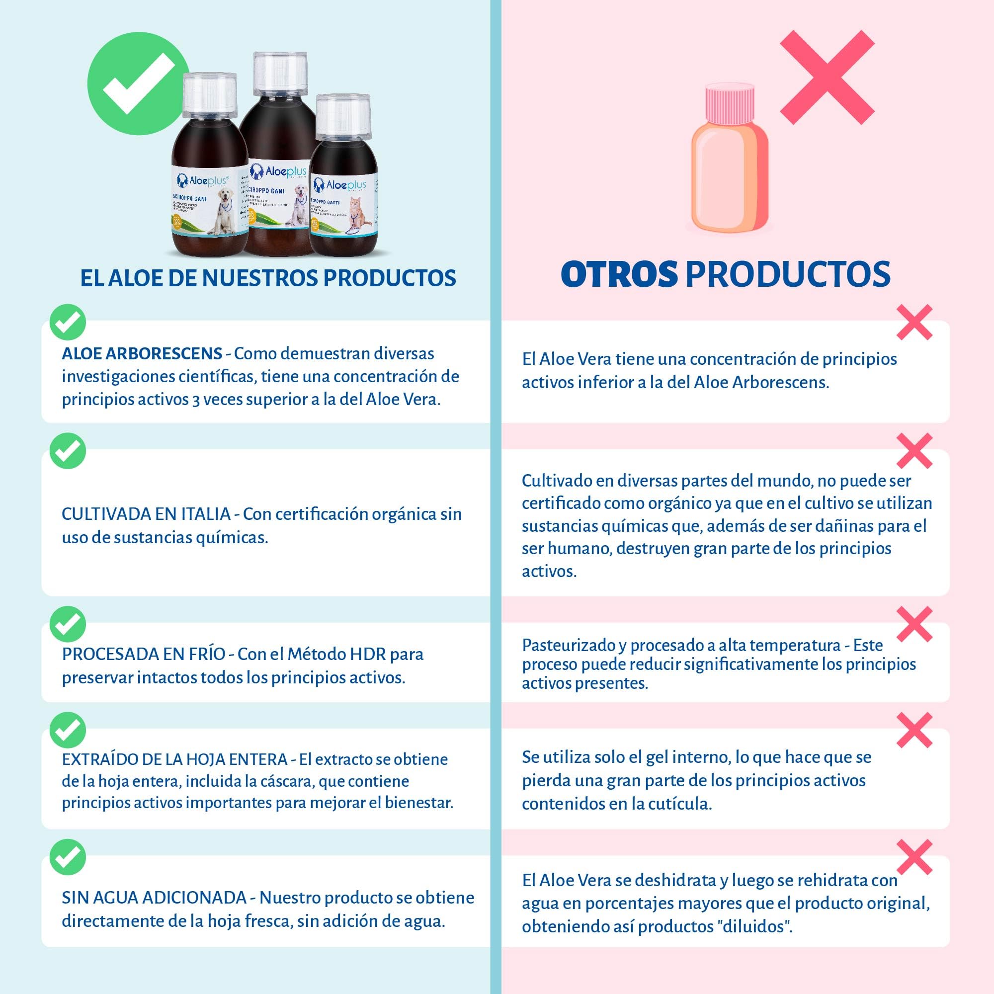 ALOEPLUS Gatos Jarabe 100ml - Complemento Alimenticio Energético y Desintoxicante con Aloe Arborescens Bio, Refuerza Las Defensas Naturales, Ideal como Reconstituyente para Gatos Mayores y Cachorros